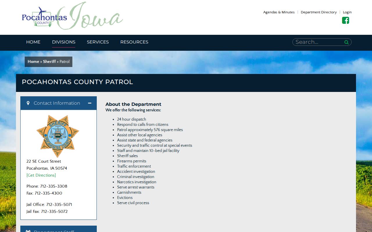 Pocahontas County arrest warrant service information from Sheriff Patrol