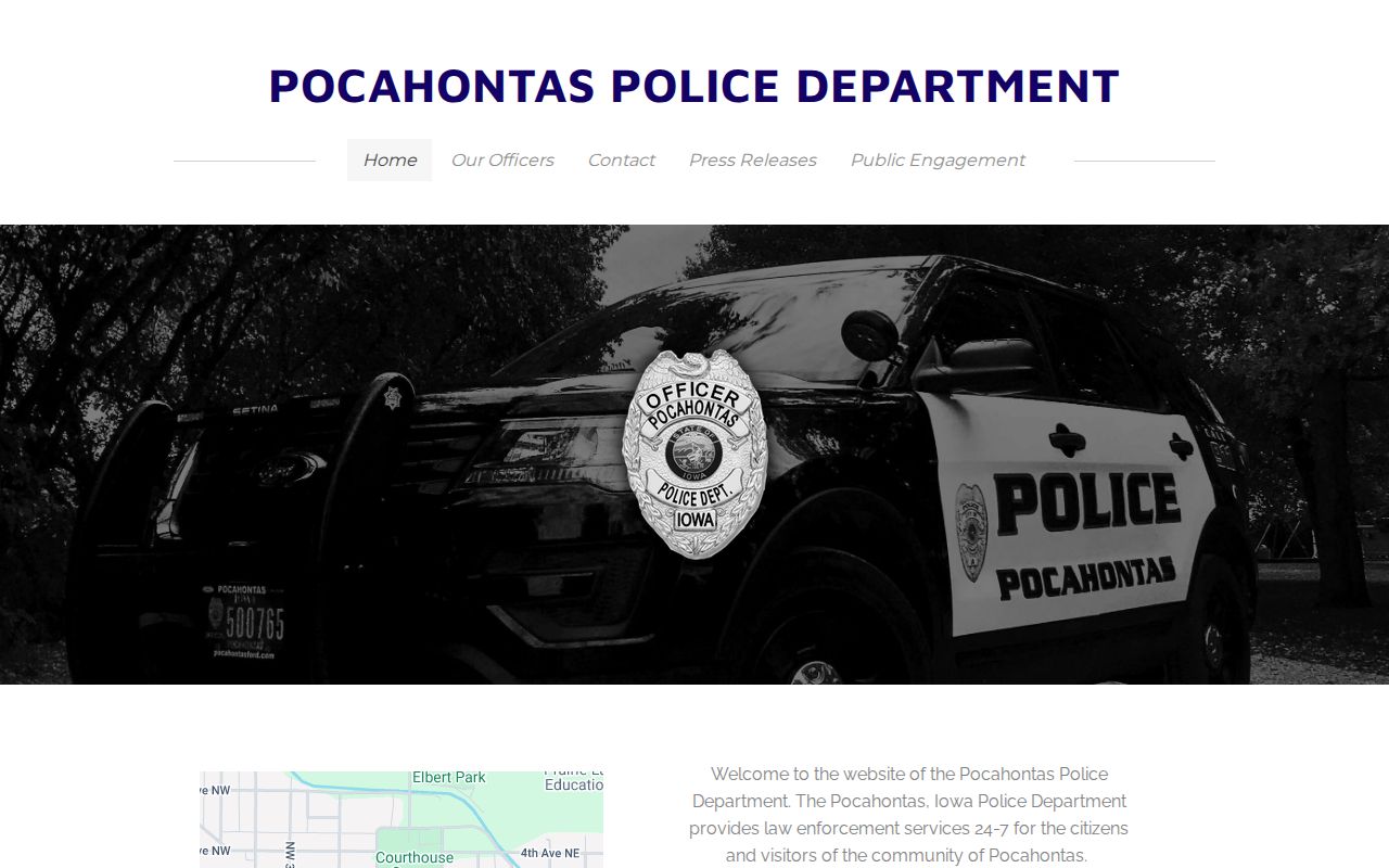 Pocahontas warrant search police contact page