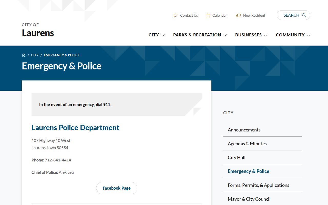 Laurens warrant search police contact page