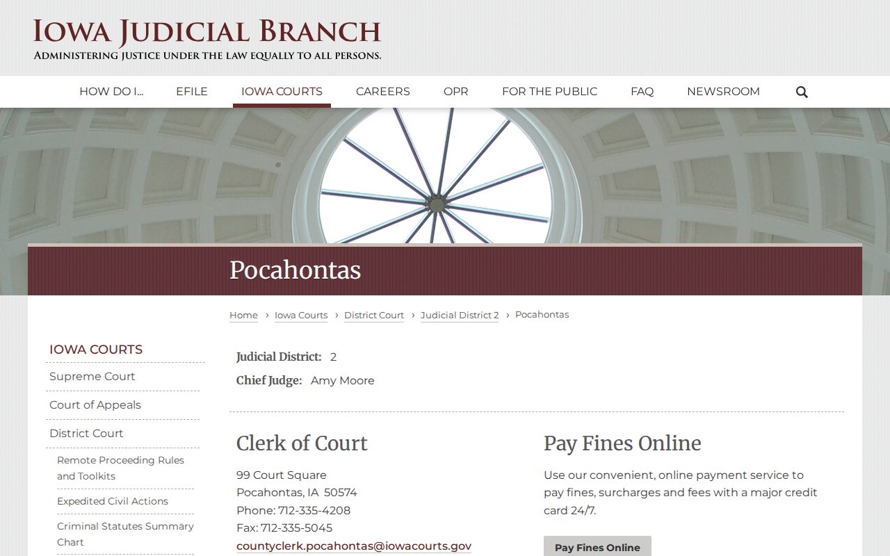 Pocahontas County bench warrant court and Clerk lookup